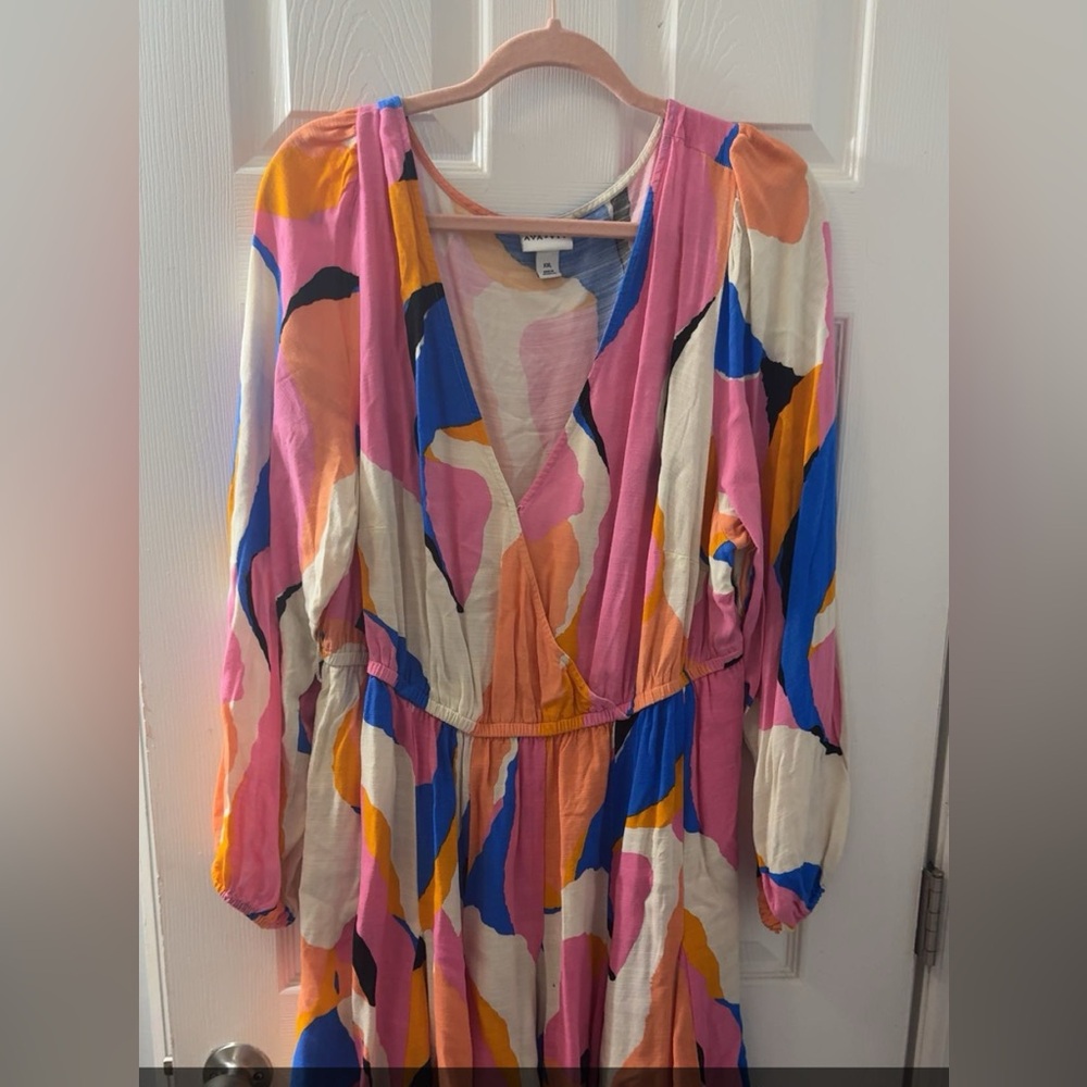 Colorful Abstract Long Sleeve Dress
